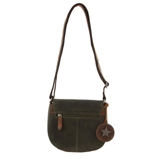 Billy The Kid Ladies Olive Leather Crossbody Bag