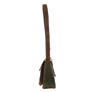 Billy The Kid Ladies Olive Leather Crossbody Bag
