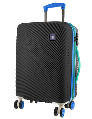 Hard Shell Luggage GAP 31CB BLACK+MT018 GAP CABIN Black Hard Shell with Mini Beauty Case Set + Assorted Leather Tag
