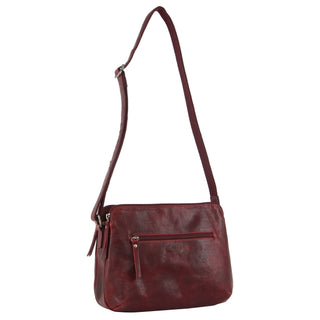 Milleni Ladies Nappa Leather Crossbody  Bag in Cherry