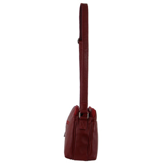 Milleni Ladies Nappa Leather Crossbody Bag in Red