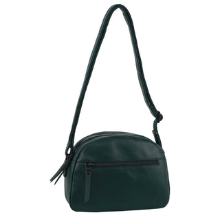 Milleni Leather Ladies Multi-Zip Crossbody Bag in Zirkon