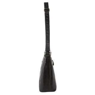 Milleni Ladies Nappa Leather Crossbody Bag in Black