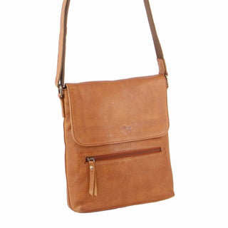 Milleni Ladies Nappa Leather Crossbody Bag in Cognac