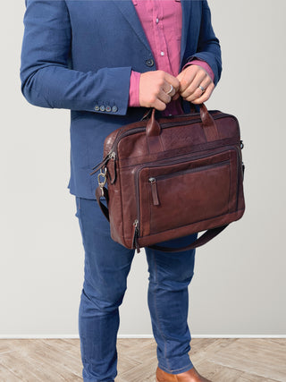 Pierre Cardin Rustic Leather Computer/Business Bag