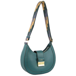 Milleni Ladies Fashion Cross-Body Bag with Webbing Strap in Green