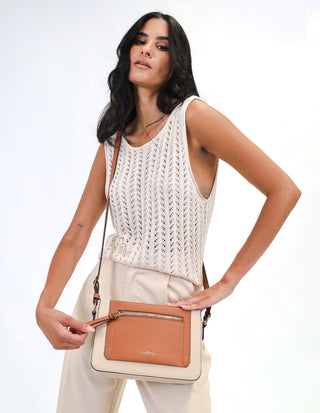 Milleni Ladies Fashion Crossbody Bag in Bone