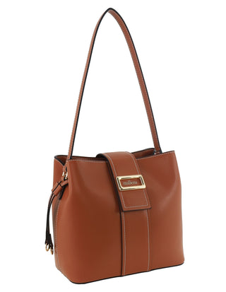 Tote Bag Tan / Vegan Leather PV 4034 TAN Milleni Ladies Vegan Leather Fashion Mini Tote Bag in Tan
