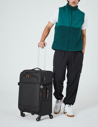 Soft Shell Luggage Black / Check-In (Medium) / Hard Luggage RB 04M BLK Reebok Pro 69cm MEDIUM Leather Film Soft Shell Case in Black