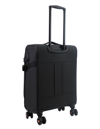 Soft Shell Luggage Black / Carry-On (Small) / Soft Luggage RB 04C BLK Reebok Pro 54cm CABIN Leather Film Soft Shell Case in Black