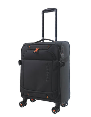 Soft Shell Luggage Black / Carry-On (Small) / Soft Luggage RB 04C BLK Reebok Pro 54cm CABIN Leather Film Soft Shell Case in Black