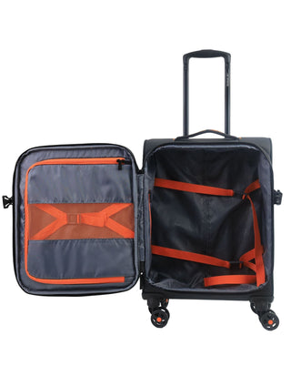 Soft Shell Luggage Black / Carry-On (Small) / Soft Luggage RB 04C BLK Reebok Pro 54cm CABIN Leather Film Soft Shell Case in Black