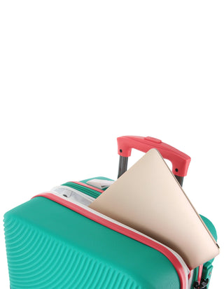 Hard Shell Luggage GAP 31CB TURQ+MT018 GAP CABIN Turq Hard Shell with Mini Beauty Case Set+ Assorted Leather Tag