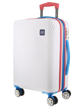 Hard Shell Luggage GAP 31CB WHITE+MT018 GAP CABIN White Hard Shell with Mini Beauty Case Set+ Assorted Leather Tag