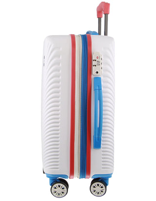 Hard Shell Luggage GAP 31CB WHITE+MT018 GAP CABIN White Hard Shell with Mini Beauty Case Set+ Assorted Leather Tag