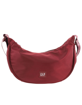 Crossbody Bag Wine / Nylon GAP 51 WINE GAP Ladies Nylon Crescent Cross-Body Bag in Wine