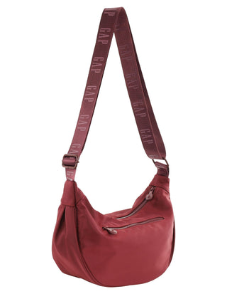 Crossbody Bag Wine / Nylon GAP 51 WINE GAP Ladies Nylon Crescent Cross-Body Bag in Wine