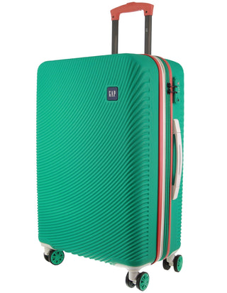 Hard Shell Luggage GAP 31LB TURQ+MT018 GAP LARGE Turq Hard Shell with Mini Beauty Case Set+ Assorted Leather Tag