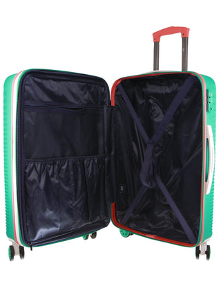 Hard Shell Luggage GAP 31LB TURQ+MT018 GAP LARGE Turq Hard Shell with Mini Beauty Case Set+ Assorted Leather Tag