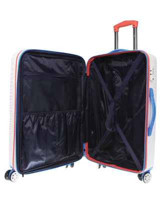 Hard Shell Luggage GAP 31LB WHITE+MT018 GAP LARGE White Hard Shell with Mini Beauty Case Set + Assorted Leather Tag