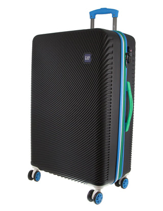 Hard Shell Luggage GAP 31MB BLACK+MT018 GAP MEDIUM Black Hard Shell with Mini Beauty Case Set + Assorted Leather Tag