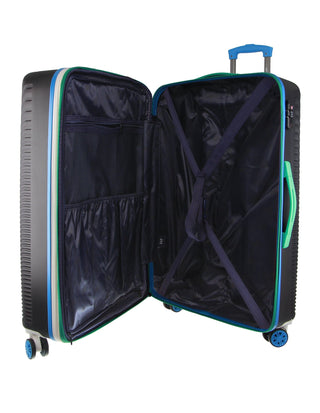 Hard Shell Luggage GAP 31MB BLACK+MT018 GAP MEDIUM Black Hard Shell with Mini Beauty Case Set + Assorted Leather Tag