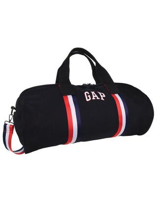 Duffel Bag Black/Stripe / Canvas GAP 26 BLK/STRIPE GAP Unisex Canvas Overnighter/Barrell Bag in Black-Stripe