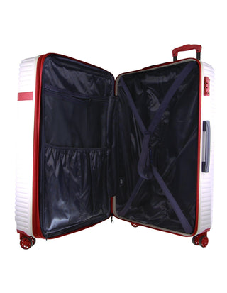 Hard Shell Luggage GAP 30LC WHITE+MT018 GAP White Hard Shell LARGE and CABIN 2-Piece Set + Luggage Tag