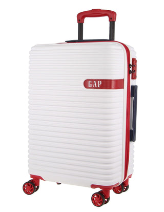 Hard Shell Luggage GAP 30LC WHITE+MT018 GAP White Hard Shell LARGE and CABIN 2-Piece Set + Luggage Tag