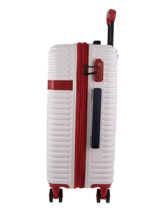 Hard Shell Luggage GAP 30LC WHITE+MT018 GAP White Hard Shell LARGE and CABIN 2-Piece Set + Luggage Tag