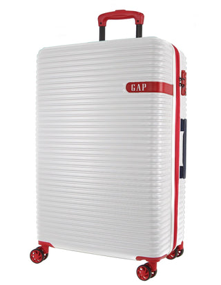 Hard Shell Luggage GAP 30LC WHITE+MT018 GAP White Hard Shell LARGE and CABIN 2-Piece Set + Luggage Tag