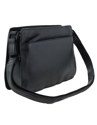 Crossbody Bag Black / Leather NL 3985 BLK Milleni Genuine Leather Classy Ladies Crossbody Bag in Black