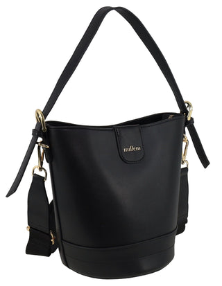 Bucket Bag Black / Vegan Leather PV 4033 BLK Milleni Ladies Vegan Leather Bucket Crossbody Bag in Black