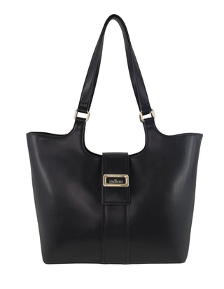 Tote Bag Black / Vegan Leather PV 4035 BLK Milleni Ladies Vegan Leather Fashion Caryall Tote Bag in Black