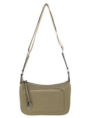 Crossbody Bag Taupe / Vegan Leather PV 4037 TAUPE Milleni Ladies Vegan Leather Fashion Everyday Crossbody in Taupe