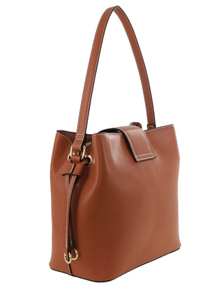 Tote Bag Tan / Vegan Leather PV 4034 TAN Milleni Ladies Vegan Leather Fashion Mini Tote Bag in Tan