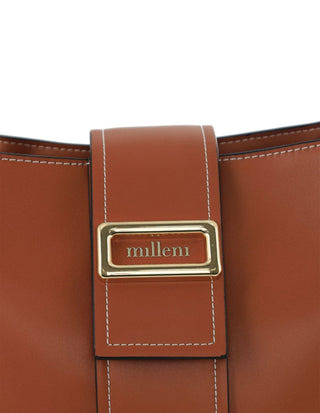 Tote Bag Tan / Vegan Leather PV 4034 TAN Milleni Ladies Vegan Leather Fashion Mini Tote Bag in Tan