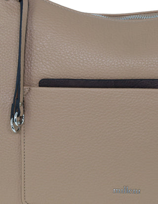 Tote Bag Stone / Vegan Leather PV 4038 STONE Milleni Ladies Vegan Leather Fashion Tote Bag in Stone