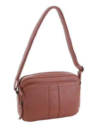 Crossbody bag Rose / Leather NL 3871 ROSE Milleni Leather Ladies Multi-Zip Crossbody Bag in Rose