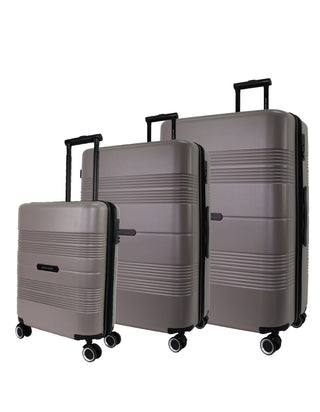 Hard Shell Luggage Taupe / Hard Luggage PC 4031 TAUPE Pierre Cardin 3-Piece Set Travel Hard Shell Suitcase in Taupe
