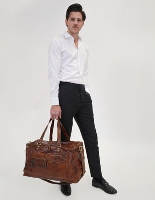 Overnight Bag Legend / Leather PC 3342 LEG Pierre Cardin Burnished Leather Multi-Compartment Overnight Bag in Legend
