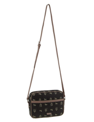 Crossbody bag Black / Canvas Print/Leather Trim PC 3849 BLACK Pierre Cardin Canvas/Leather Trim Square Crossbody Bag in Black
