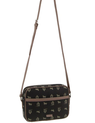Crossbody bag Black / Canvas Print/Leather Trim PC 3849 BLACK Pierre Cardin Canvas/Leather Trim Square Crossbody Bag in Black