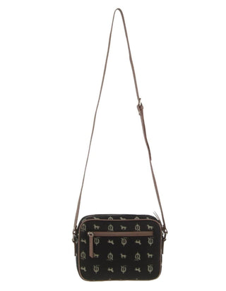Crossbody bag Black / Canvas Print/Leather Trim PC 3849 BLACK Pierre Cardin Canvas/Leather Trim Square Crossbody Bag in Black