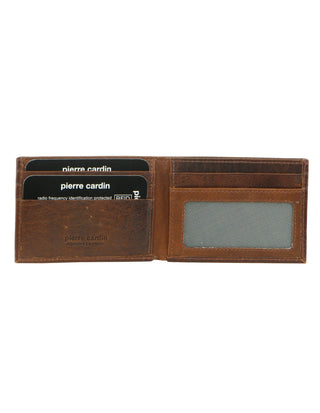 Leather Wallet Cognac / Leather PC 1160 COGN Pierre Cardin Italian Leather Bi-Fold  Men's Wallet in Cognac