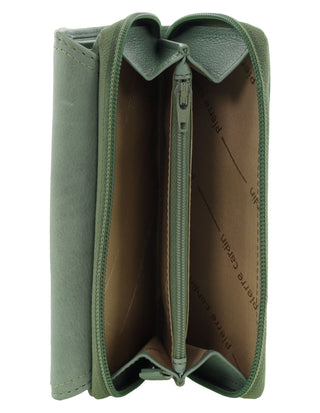 Bi-Fold Wallet Sage / Leather PC 4028 SAGE Pierre Cardin Ladies Bi-Fold Tab Wallet in Sage