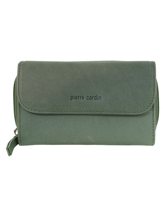 Bi-Fold Wallet Sage / Leather PC 4028 SAGE Pierre Cardin Ladies Bi-Fold Tab Wallet in Sage