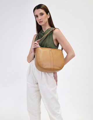 Hobo Bag Almond / Leather PC 3977 ALMO Pierre Cardin Ladies Leather Classic Hobo Bag in Almond