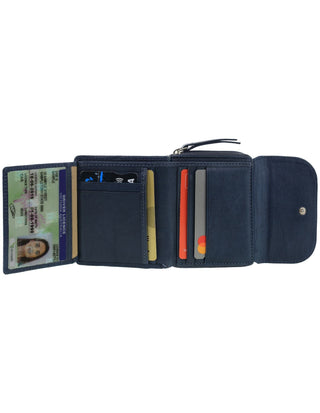 Tri-Fold Wallet Denim / Leather PC 4029 DENUM Pierre Cardin Ladies Leather Tri-Fold Tab Wallet in Denum