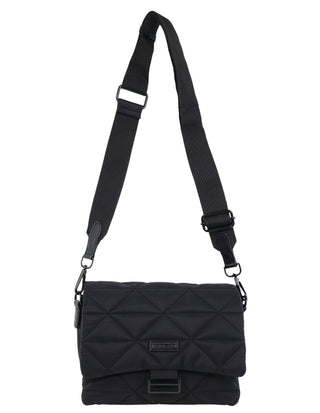 Crossbody Bag Black / Nylon PC 4022 BLK Pierre Cardin Ladies Nylon Textured Crossbody Bag in Black
